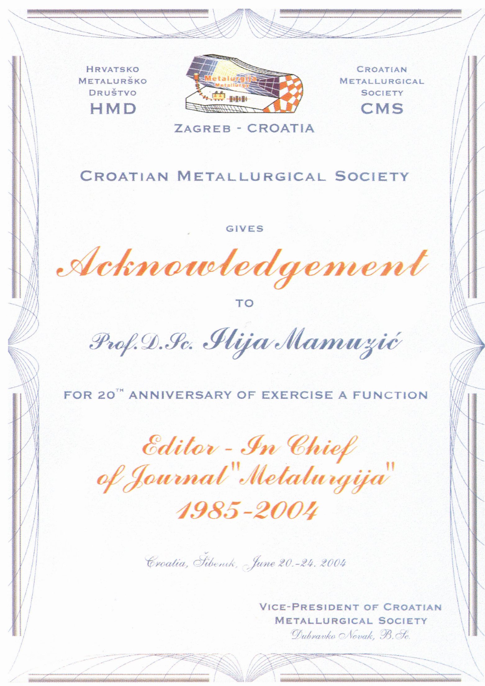 2004-Sibenik-Zahvalnica_za_20_god_urednik_Metalurgije